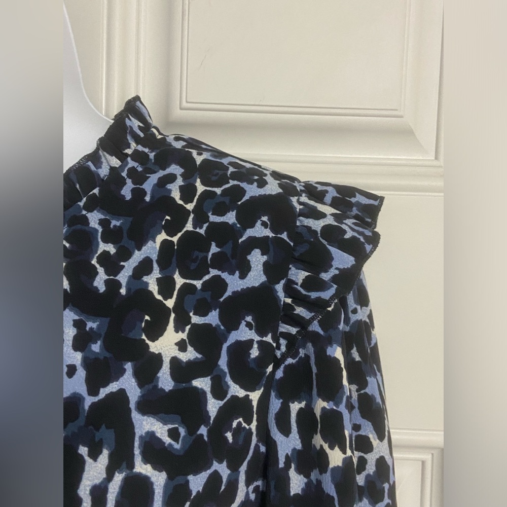 4- Adyson Parker Blue-Black Animal Print Blouse View 2